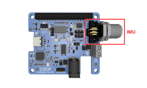 IMU connector receptacle on InertialGate, standalone mode