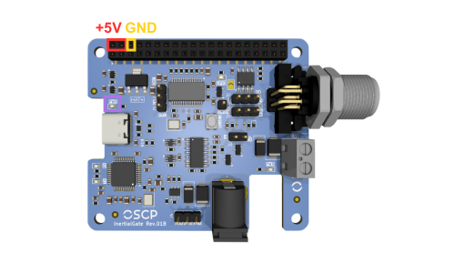 +5V and GND jumper wire connections on the 40-pin header